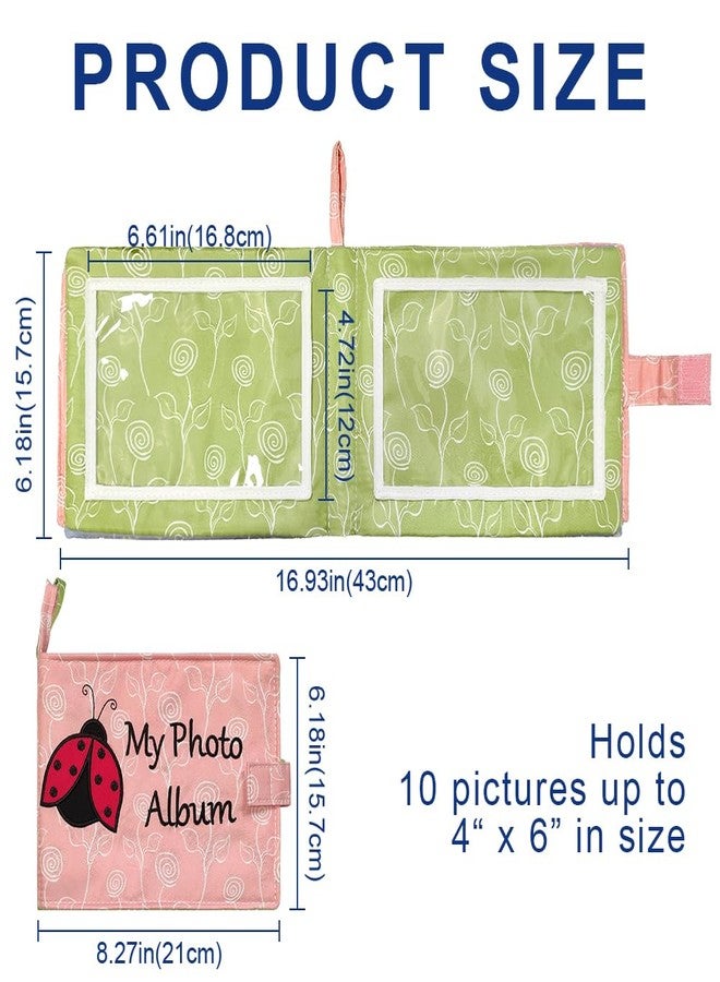 Amzoya Baby Soft Photo Albums My First Family Album Soft Cloth Baby Photo Book My First Family Photo Album -Soft Cloth,Baby Safe,Holds 4x6 Photo Album (Pink) - Image 2